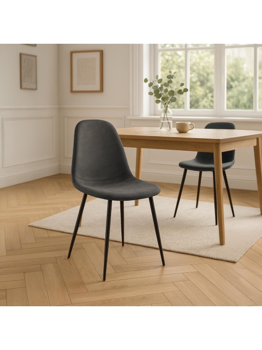 Napier vintage műbőr étkezőszék, fekete