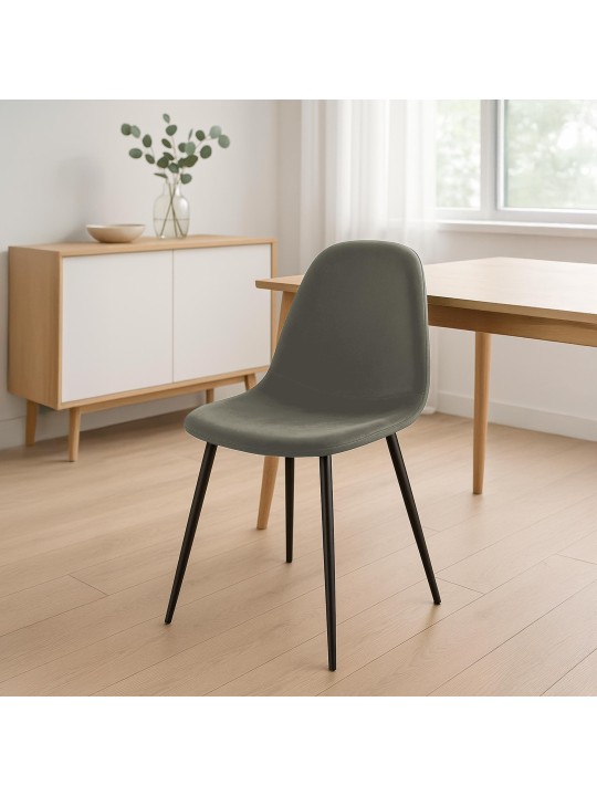 Napier bársony étkezőszék, antracit