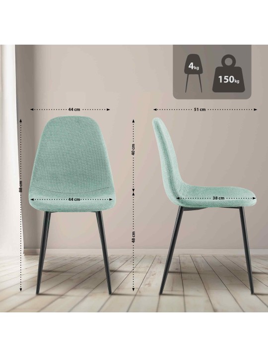 Napier szövet étkezőszék, világoszöld