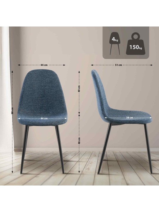 Napier szövet étkezőszék, sötétkék