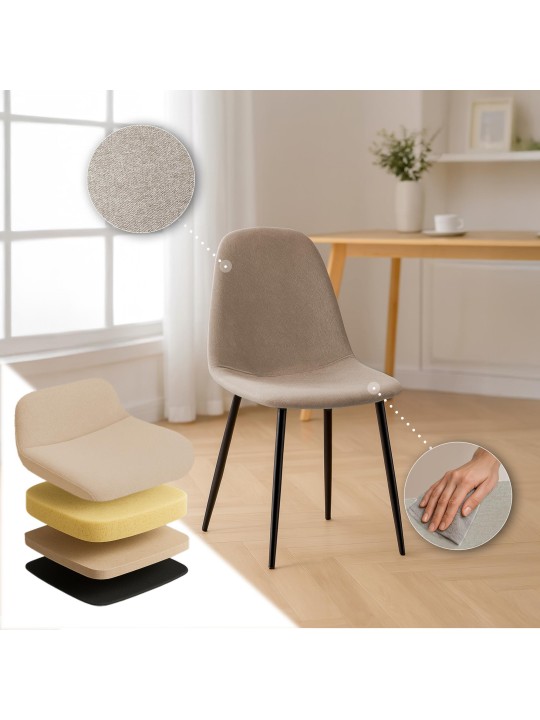 Napier szövetből álló étkezőszék szett 4 db, krém