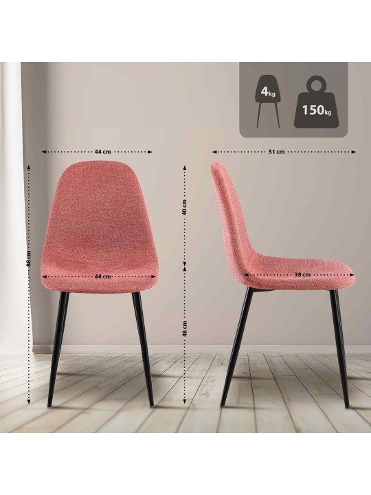 Napier szövetből álló étkezőszék szett 4 db, narancs