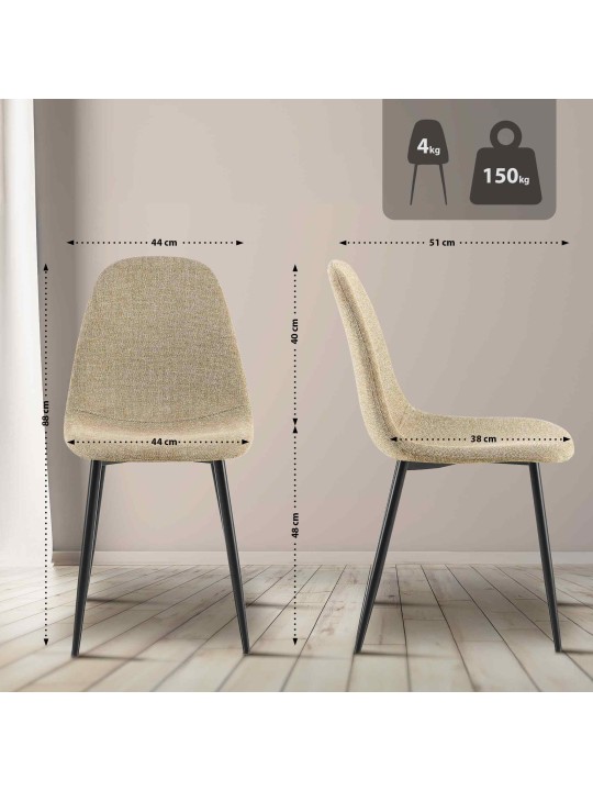 Napier szövetből álló étkezőszék szett 4 db, taupe