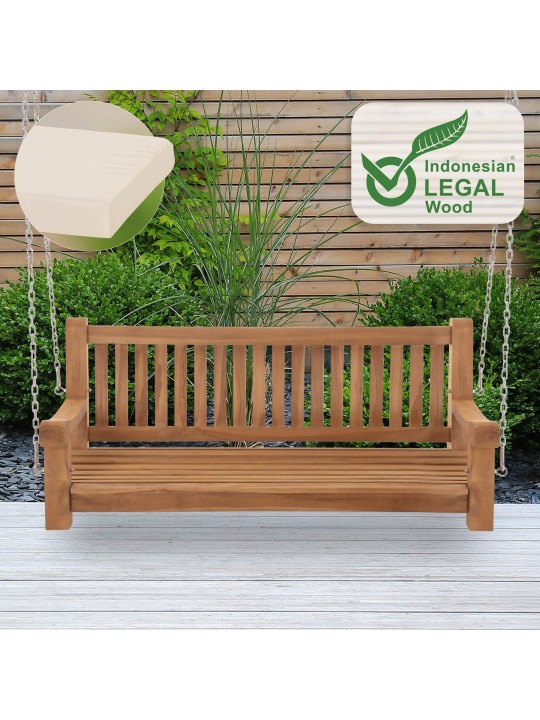 Joyce hintapad ülőpárnával 150 cm + teak, krém