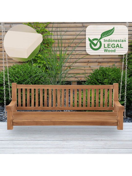 Joyce hintapad ülőpárnával 180 cm + teak, krém