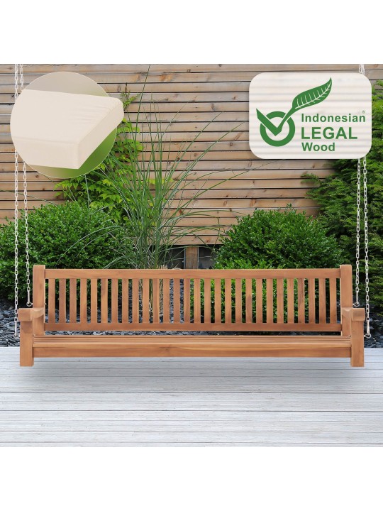 Joyce hintapad ülőpárnával 220 cm + teak, krém