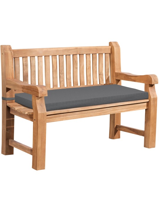 Teak pad Jackson ülőpárnával 120 cm + teak, sötétszürke