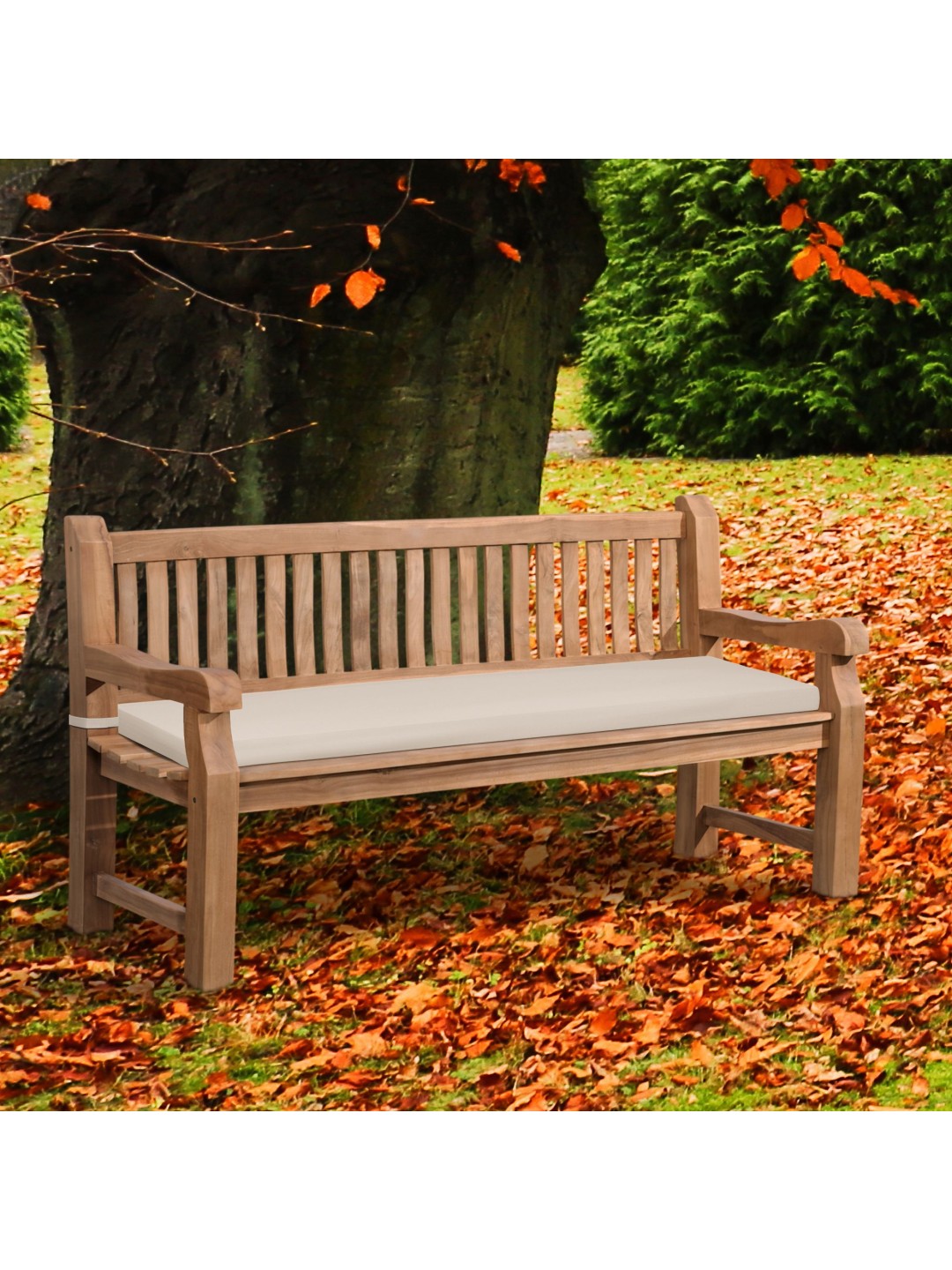 Teak pad Jackson ülőpárnával 180 cm + teak, krém