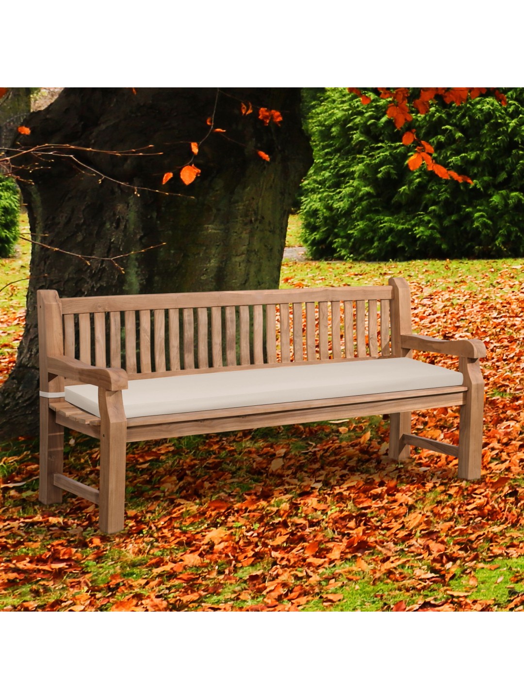 Teak pad Jackson ülőpárnával 200 cm + teak, krém