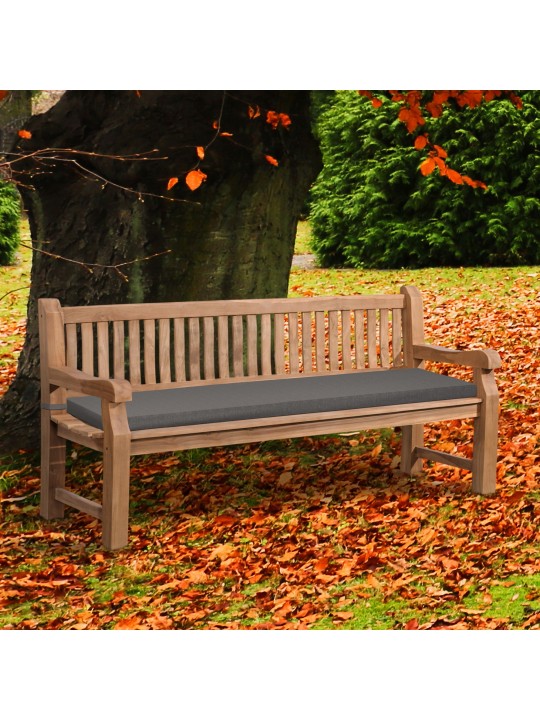 Teak pad Jackson ülőpárnával 200 cm + teak, sötétszürke