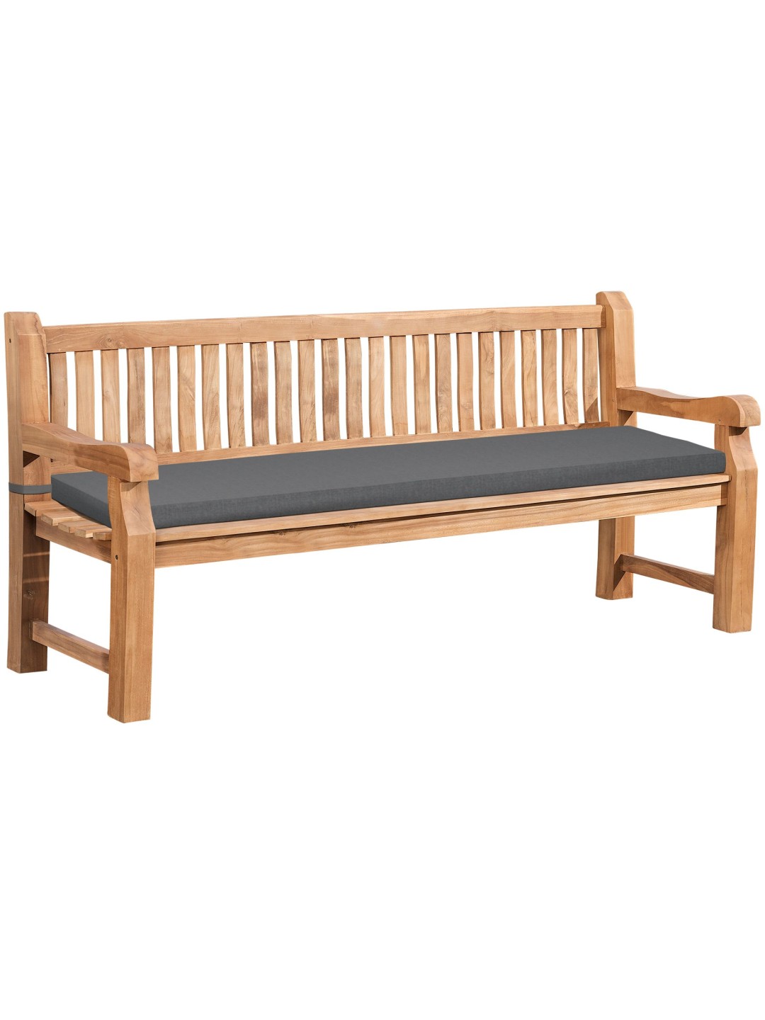 Teak pad Jackson ülőpárnával 200 cm + teak, sötétszürke