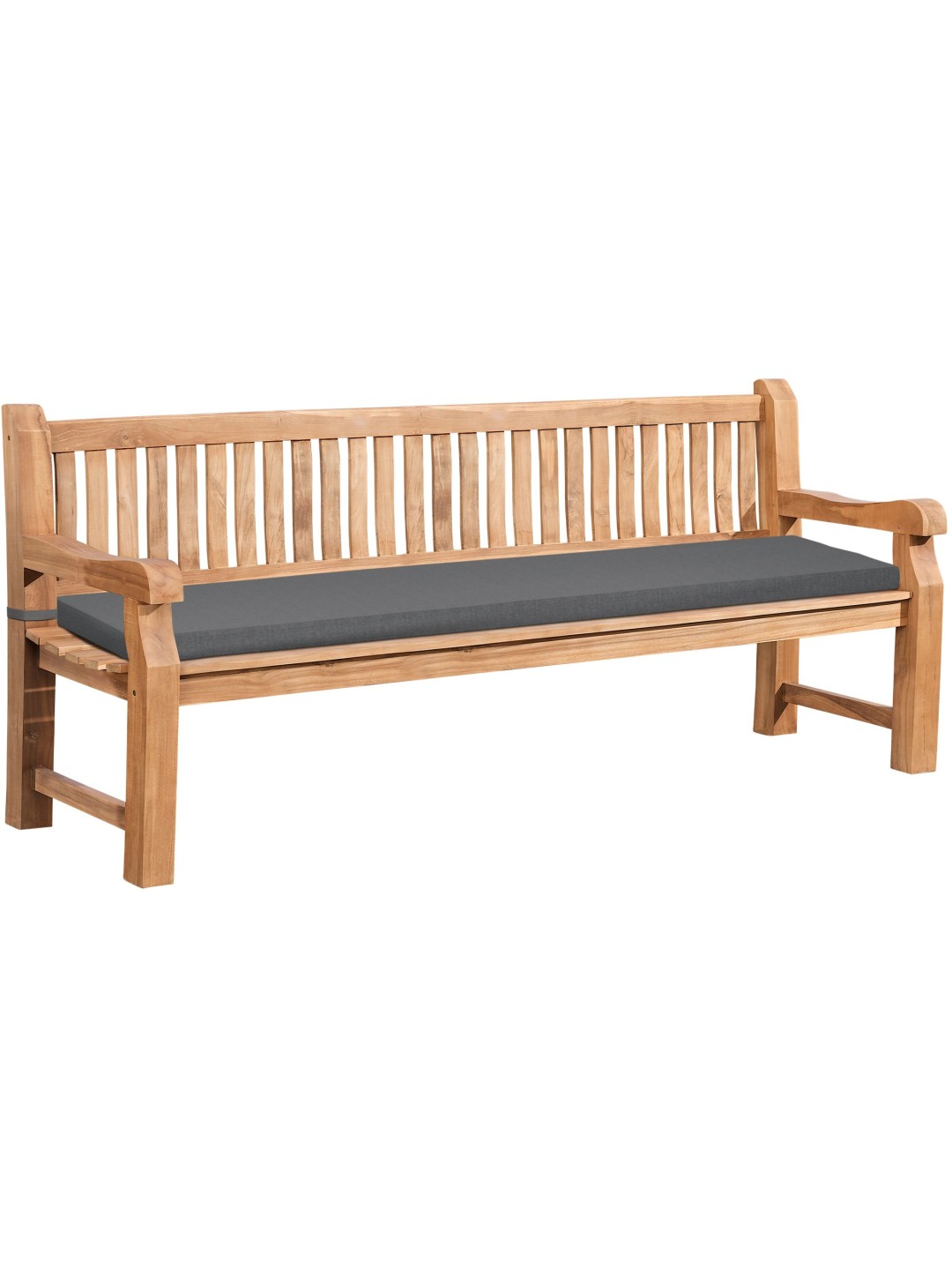 Teak pad Jackson ülőpárnával 220 cm + teak, sötétszürke