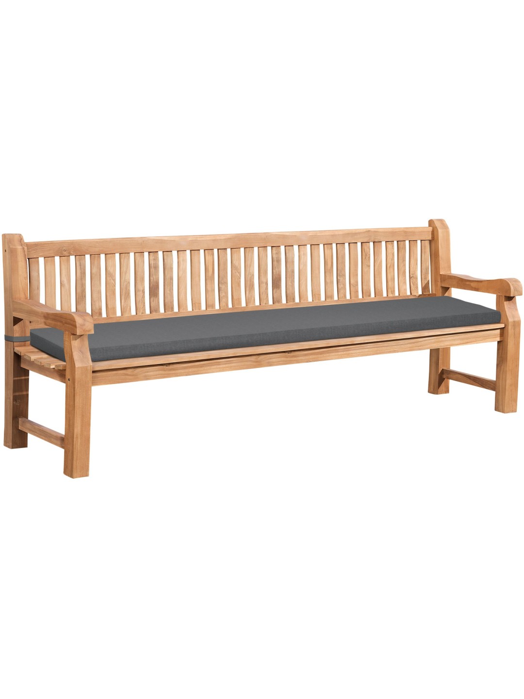 Teak pad Jackson ülőpárnával 240 cm + teak, sötétszürke