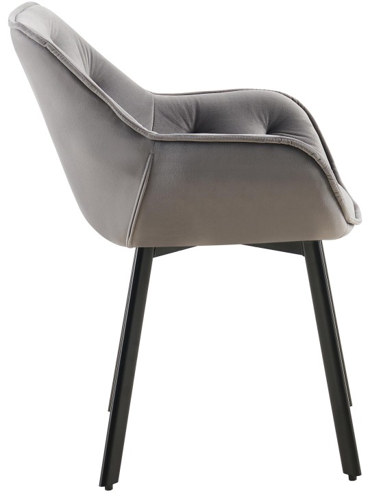 2 db Antigo bársony étkezőszék szett, sötétszürke