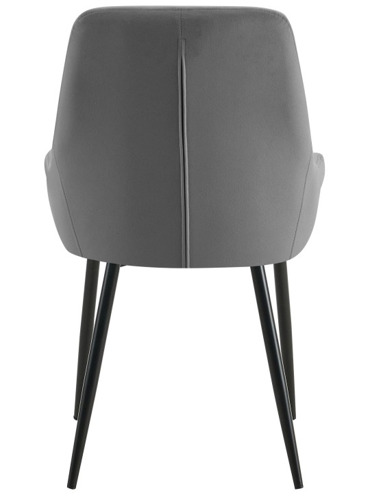 2 db Elmira bársony étkezőszékből álló készlet, sötétszürke