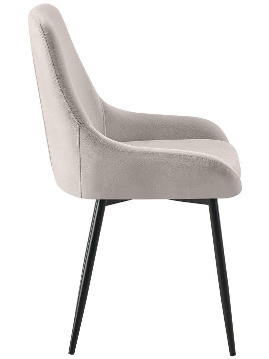 2 db Elmira bársony étkezőszékből álló készlet, szürke