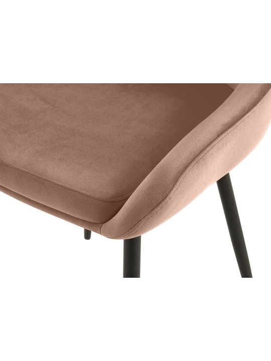 2 db Elmira bársony étkezőszékből álló készlet, barna