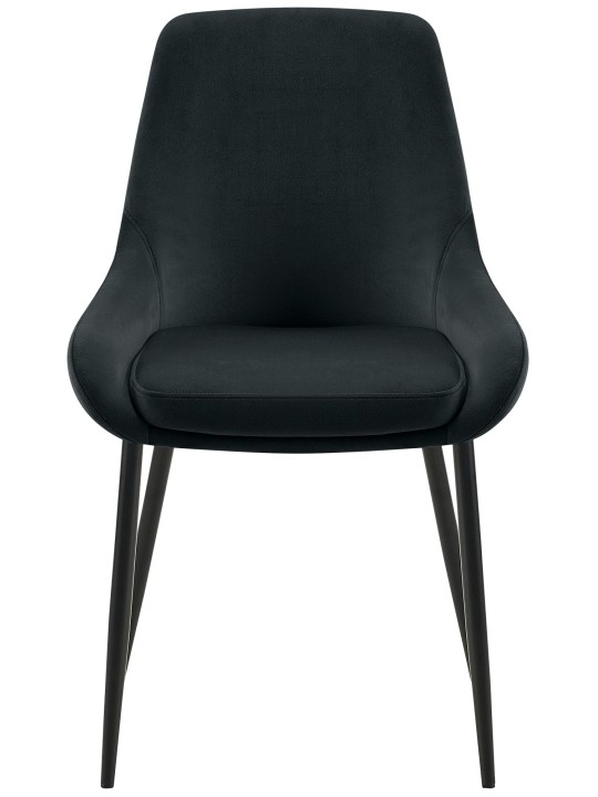 2 db Elmira bársony étkezőszékből álló készlet, fekete