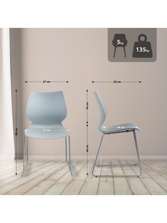 2 db Houma szék készlet, szürke