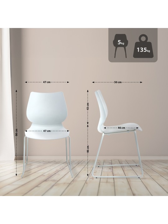 2 db Houma szék készlet, fehér 2 db Houma szék készlet, fehér