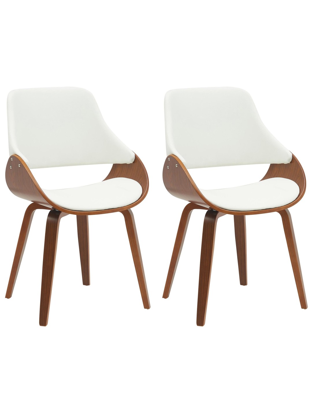 2 db Vangale étkezőszék készlet, dió/fehér