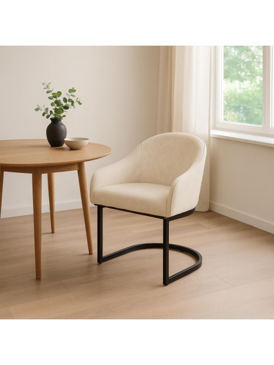 Jarik vintage bársony étkezőszék, krém