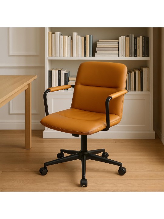 Irodai szék Hilda valódi bőr, barna