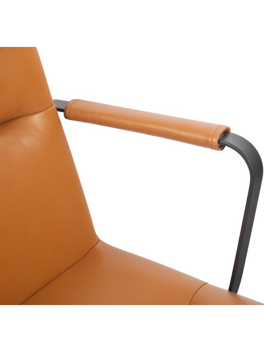 Irodai szék Hilda valódi bőr, barna