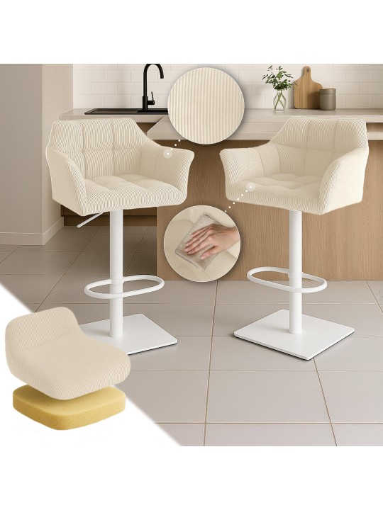 Bárszék Damaso W Cord, krém