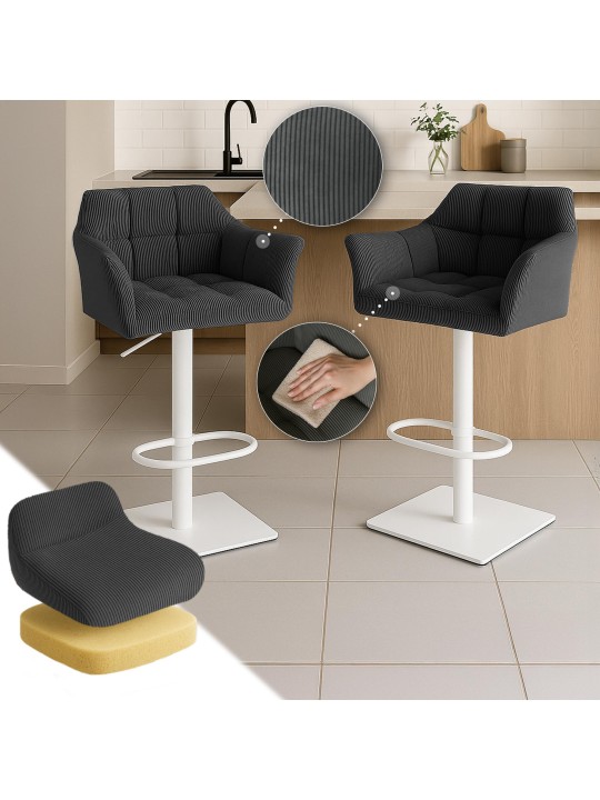 Bárszék Damaso W Cord, sötétszürke