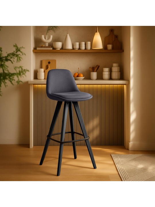 Corbin szövet négyzet alakú bárszék szett 2 db, sötétszürke