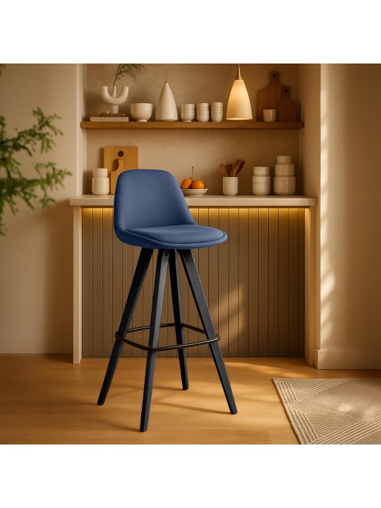 Corbin szövet négyzet alakú bárszék szett 2 db, kék