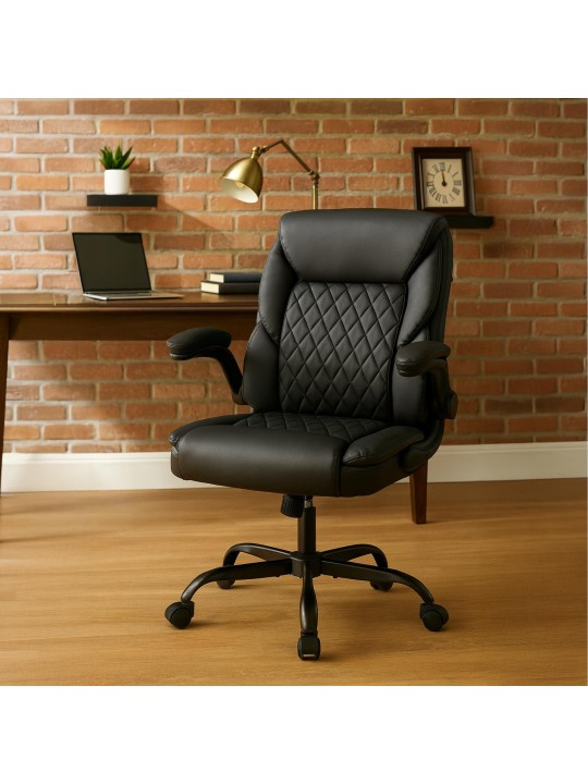 Medfield műbőr irodai szék, fekete