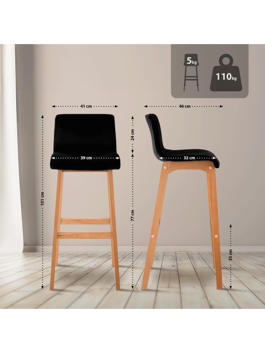 Bárszék Hoover Velvet Natura, fekete Bárszék Hoover Velvet Natura, fekete