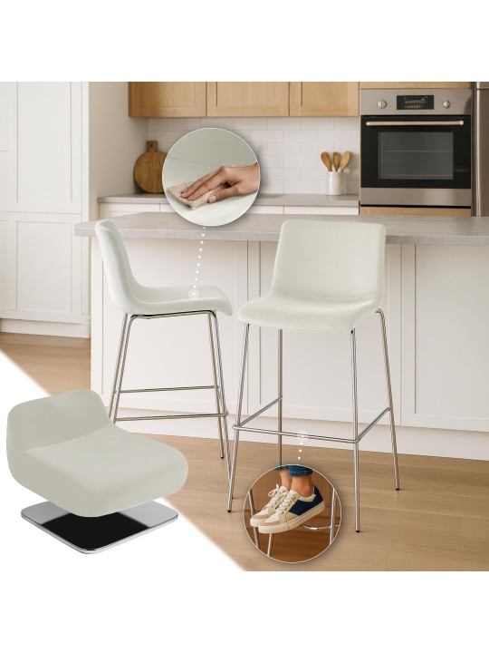 Bárszék Hoover bársony 4 méteres króm, krém