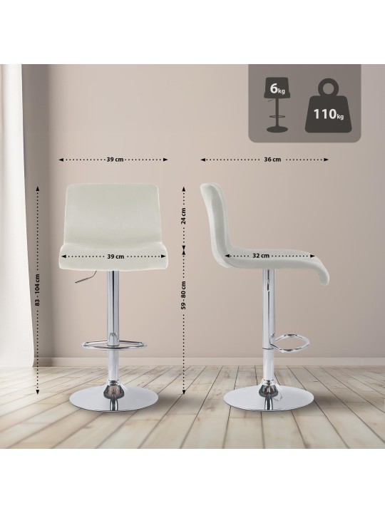 Bárszék Hoover bársony C, krém