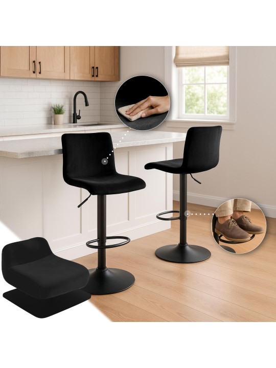 Bárszék Hoover bársony B, fekete