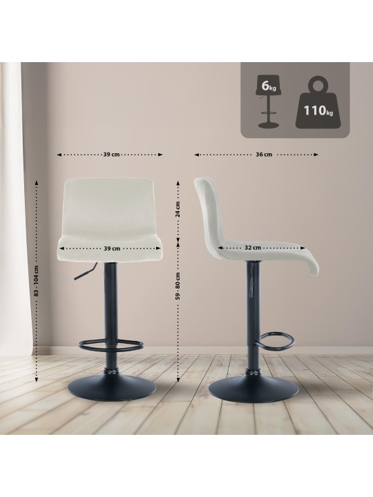 Bárszék Hoover bársony B, krém