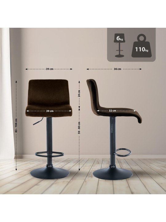 Bárszék Hoover bársony B, barna