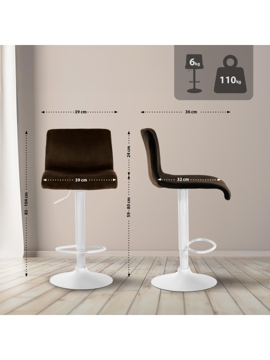 Bárszék Hoover velvet W, barna