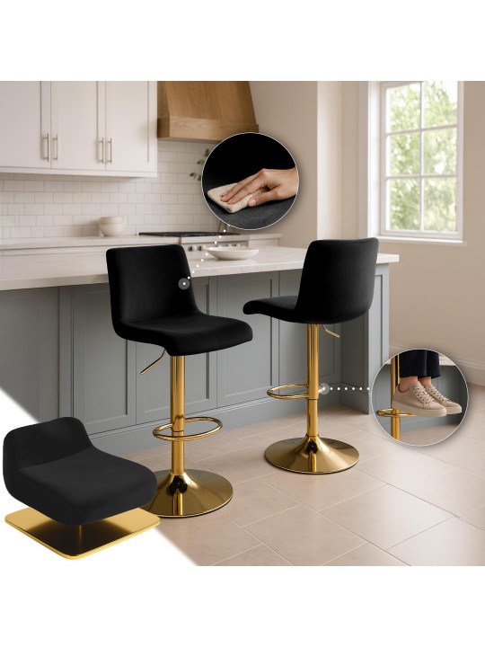 Bárszék Hoover bársony G, fekete