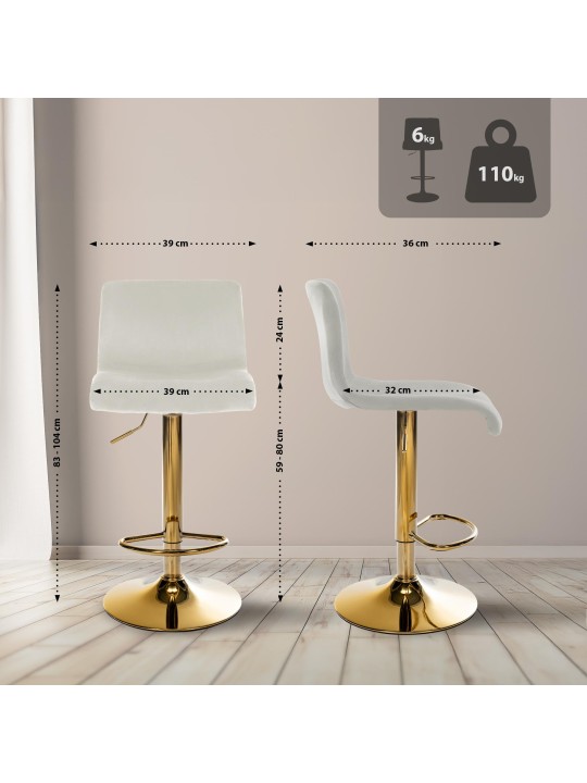 Bárszék Hoover bársony G, krém