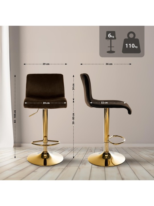 Bárszék Hoover bársony G, barna