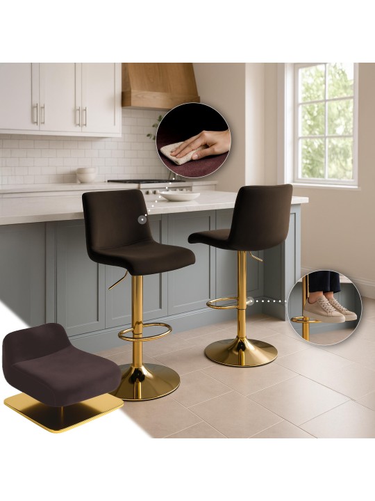 Bárszék Hoover bársony G, barna