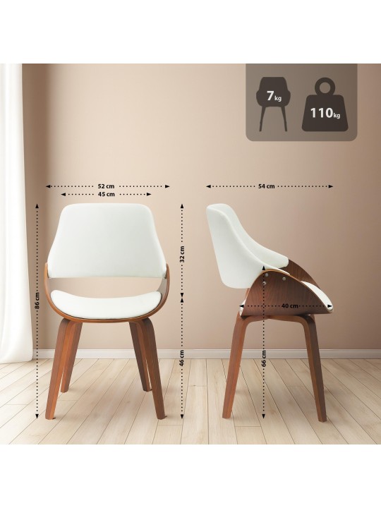 2 db Vangale étkezőszék készlet, dió/fehér 2 db Vangale étkezőszék készlet, dió/fehér