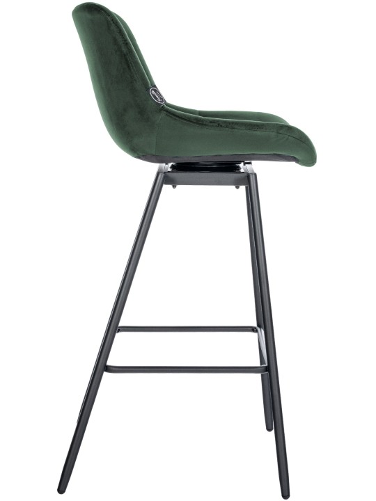 4 darab Weston Swivel Velvet bárszék készlet, sötétzöld