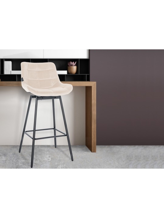 4 darab Weston Swivel Velvet bárszék készlet, krém 4 darab Weston Swivel Velvet bárszék készlet, krém