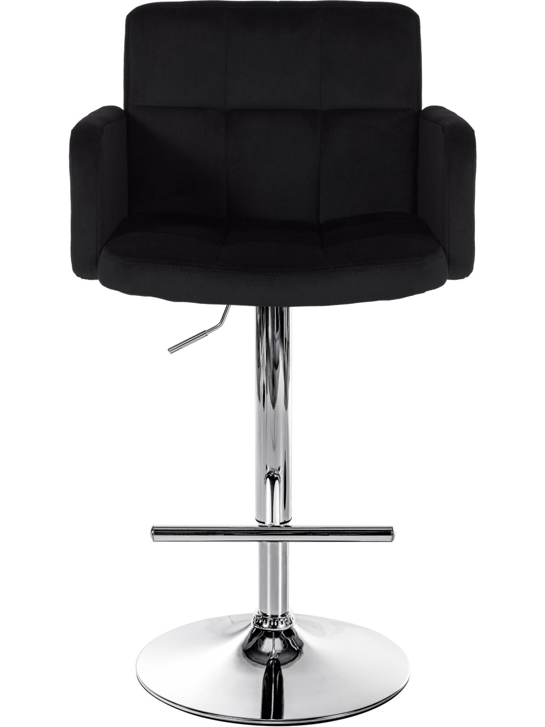 2 db bárszék Los Angeles bársony króm készlet, fekete