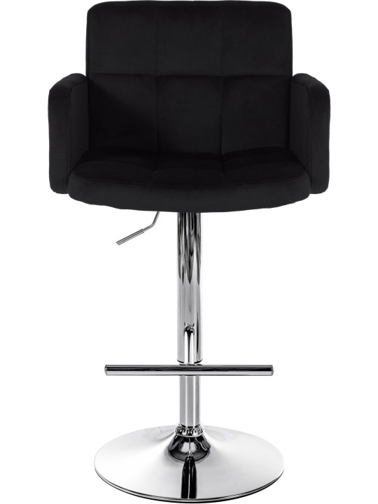 2 db bárszék Los Angeles bársony króm készlet, fekete