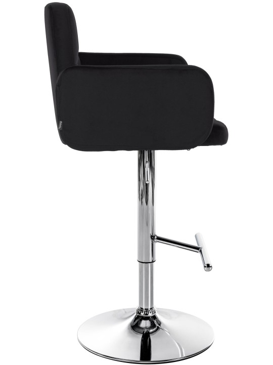 2 db bárszék Los Angeles bársony króm készlet, fekete